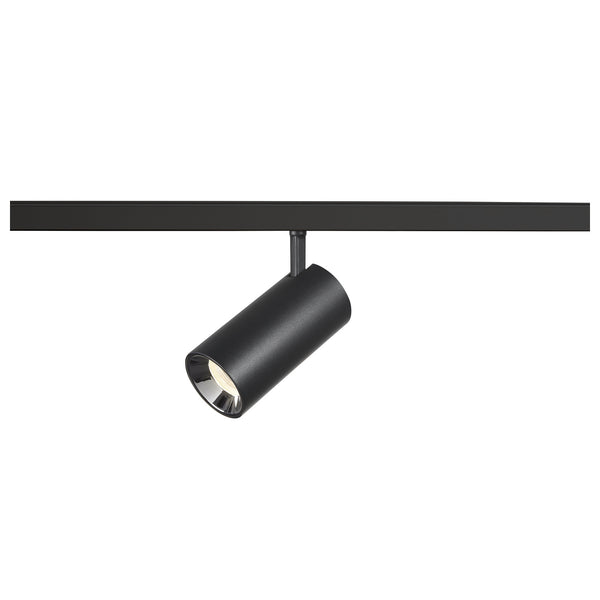 SLV NUMINOS® S, 48V spotlight, round, 4000 K, 16 W, DALI 2, 20°, matt black / glossy chrome 1006743