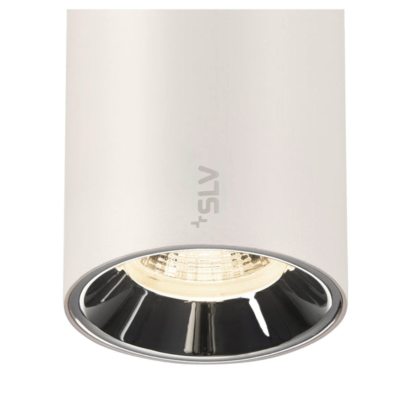 SLV NUMINOS® S, 48V spotlight, round, 4000 K, 16 W, DALI 2, 40°, matt white / glossy chrome 1006755