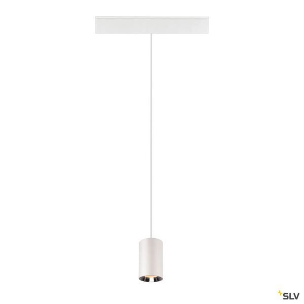 SLV NUMINOS® XS 48V TRACK, DALI, pendant light, white / chrome, 8.7W, 670lm, 2700K, CRI90, 55° 1006776