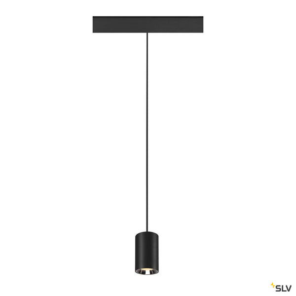 SLV NUMINOS® XS 48V TRACK, DALI, pendant light, black / chrome, 8.7W, 730lm, 3000K, CRI90, 20° 1006779