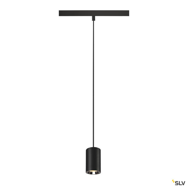 SLV NUMINOS® XS 48V TRACK, DALI, pendant light, black / chrome, 8.7W, 700lm, 3000K, CRI90, 40° 1006782