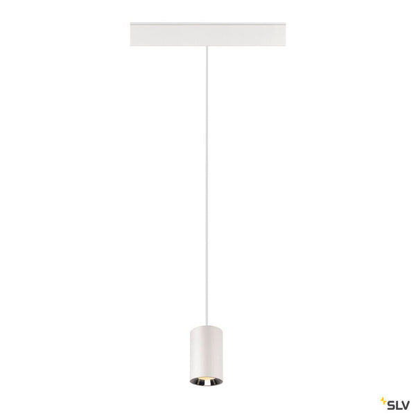 SLV NUMINOS® XS 48V TRACK, DALI, pendant light, white / chrome, 8.7W, 720lm, 3000K, CRI90, 55° 1006794