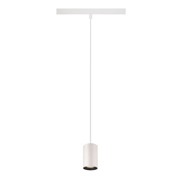SLV NUMINOS® XS, 48V pendant light, pendant length 150 cm, 4000 K, 40°, DALI 2, matt white / matt black 1006807