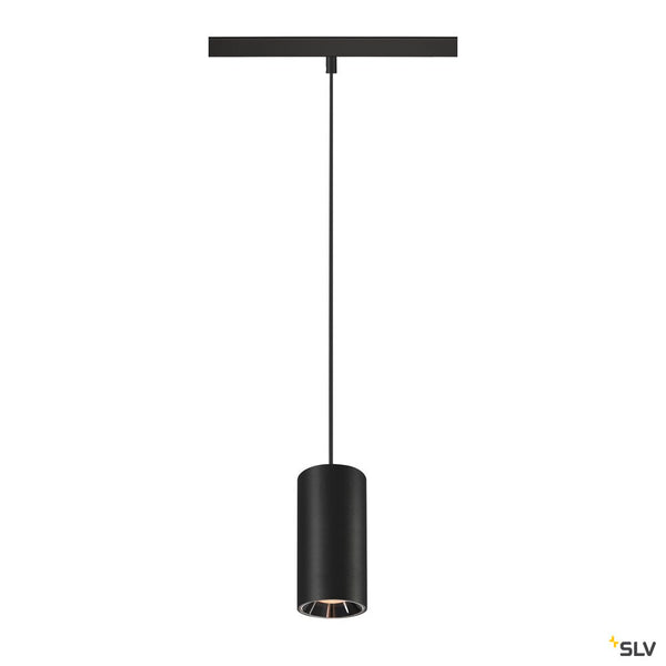 SLV NUMINOS® S 48V TRACK, DALI, pendant light, black / chrome, 16W, 1000lm, 2700K, CRI90, 40° 1006818