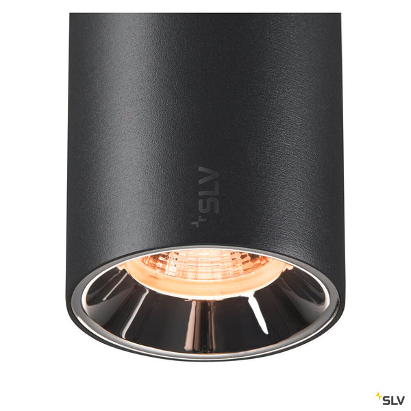 SLV NUMINOS® S 48V TRACK, DALI, pendant light, black / chrome, 16W, 1000lm, 2700K, CRI90, 40° 1006818