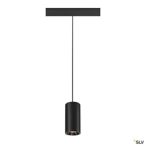 SLV NUMINOS® S 48V TRACK, DALI, pendant light, black / chrome, 16W, 980lm, 2700K, CRI90, 55° 1006821
