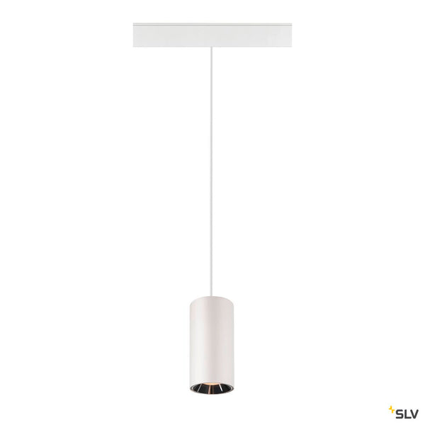 SLV NUMINOS® S 48V TRACK, DALI, pendant light, white / chrome, 16W, 1000lm, 2700K, CRI90, 40° 1006827