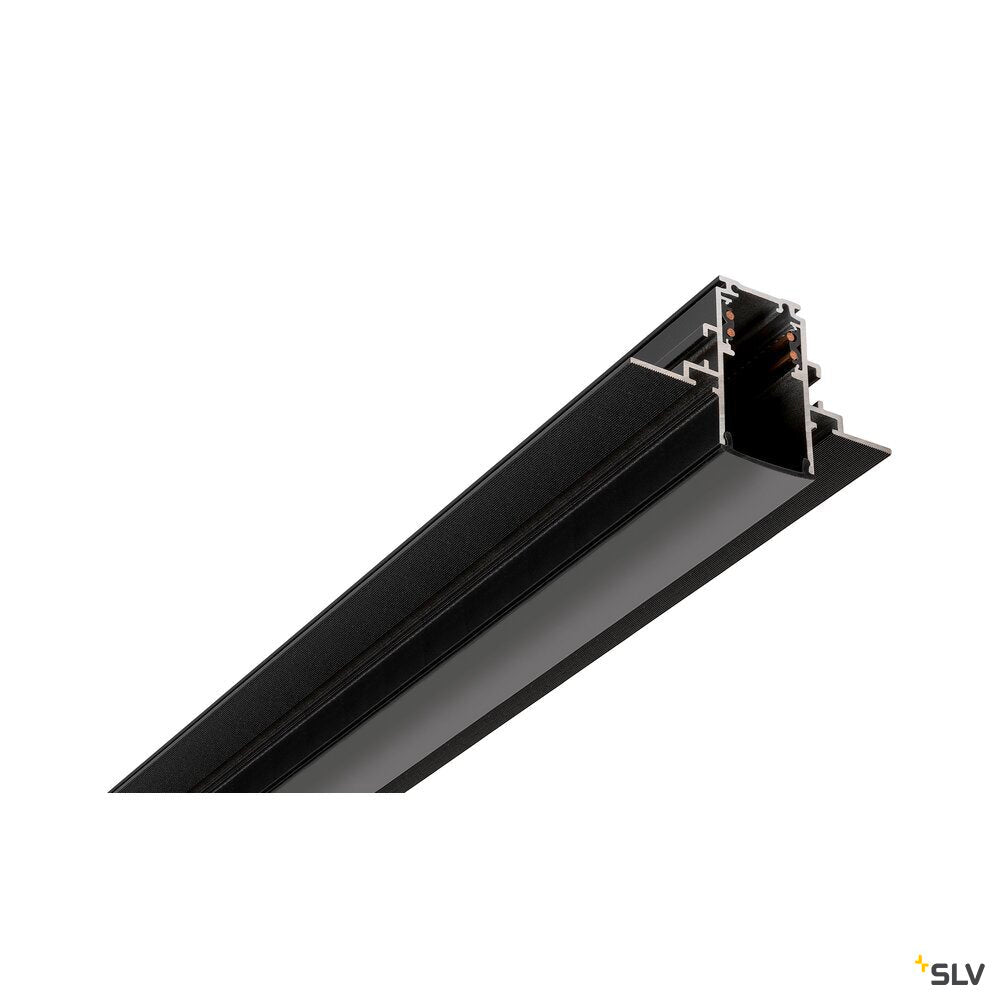 SLV 48V TRACK, track cover, 26mm, for mounting track deep and mounting track, 2m, black 1007188