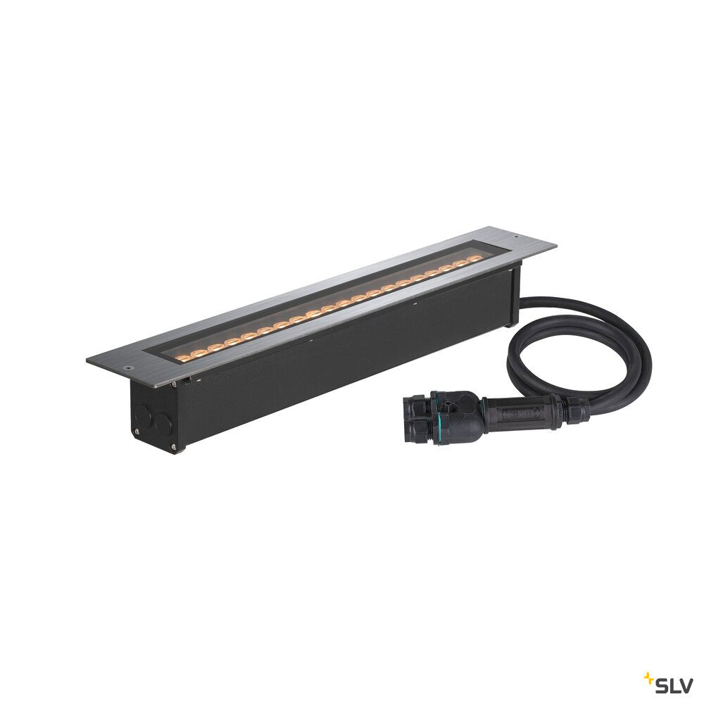 SLV DASAR® 600, recessed floor light, 18W, 3000K, IP65/IP67, square, stainless steel 1007195