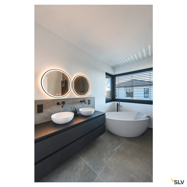 SLV TRUKKO 60, mirror Ø 60 cm, chrome, black edge 1007201