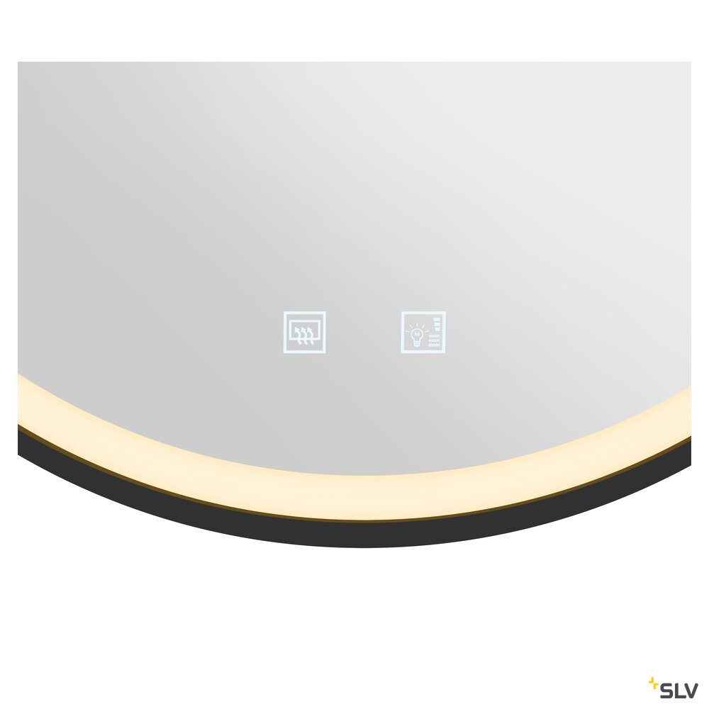 SLV TRUKKO 60, mirror Ø 60 cm, chrome, black edge 1007201