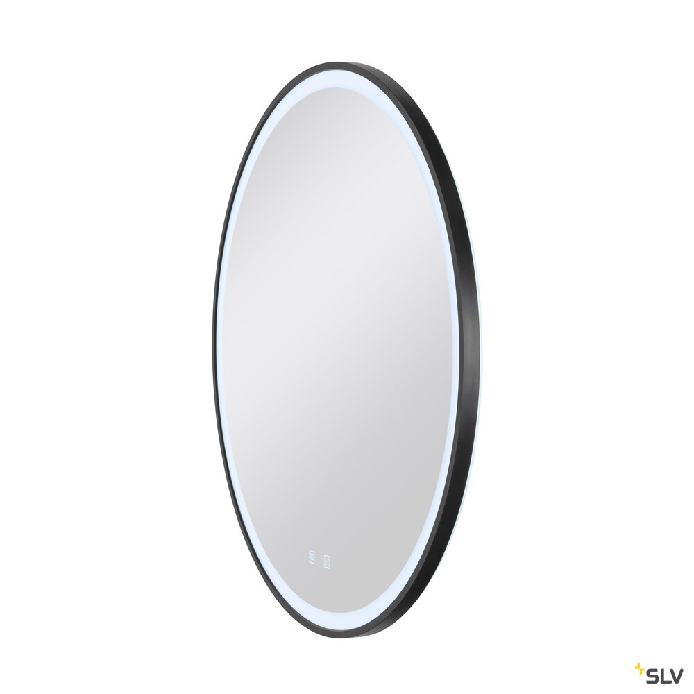 SLV TRUKKO 80, mirror Ø 80 cm, chrome, black edge 1007202