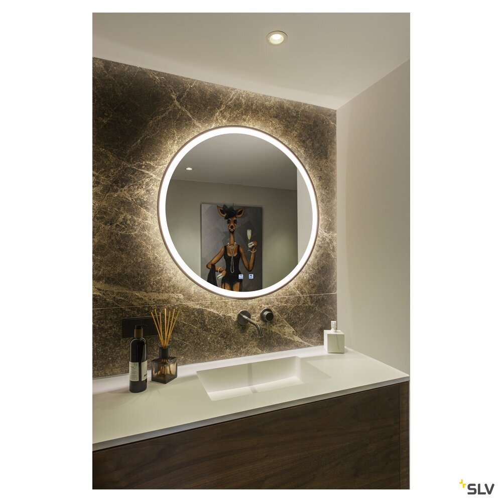 SLV TRUKKO 80, mirror Ø 80 cm, chrome, black edge 1007202