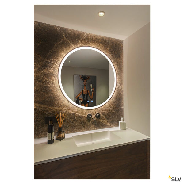 SLV TRUKKO 80, mirror Ø 80 cm, chrome, black edge 1007202