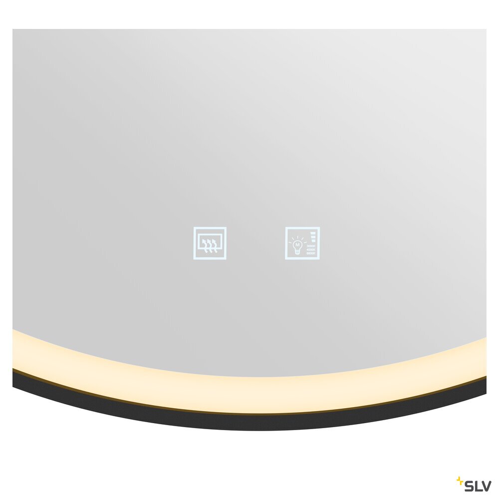 SLV TRUKKO 80, mirror Ø 80 cm, chrome, black edge 1007202