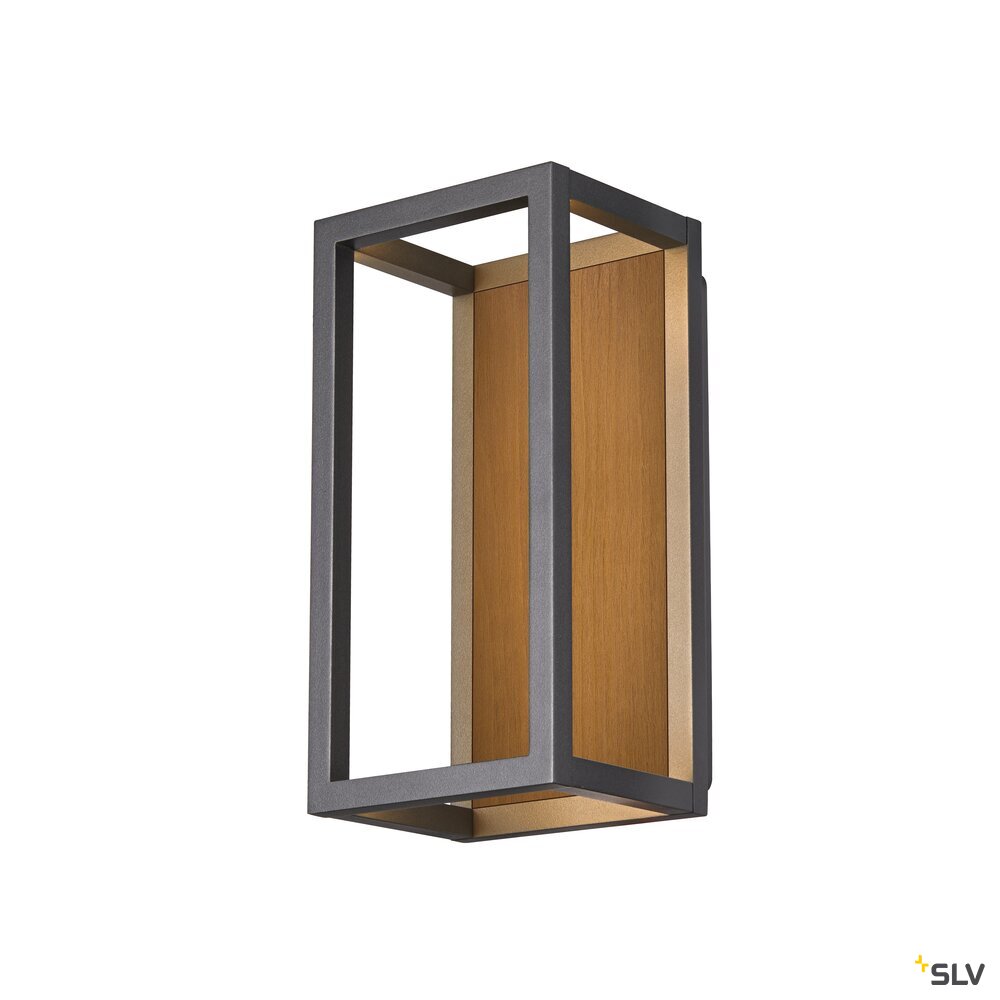 SLV QUADRULO, wall-mounted light, 3000K, anthracite/brown 1007207