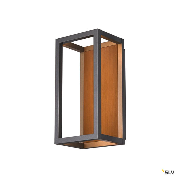 SLV QUADRULO, wall-mounted light, 3000K, anthracite/brown 1007207
