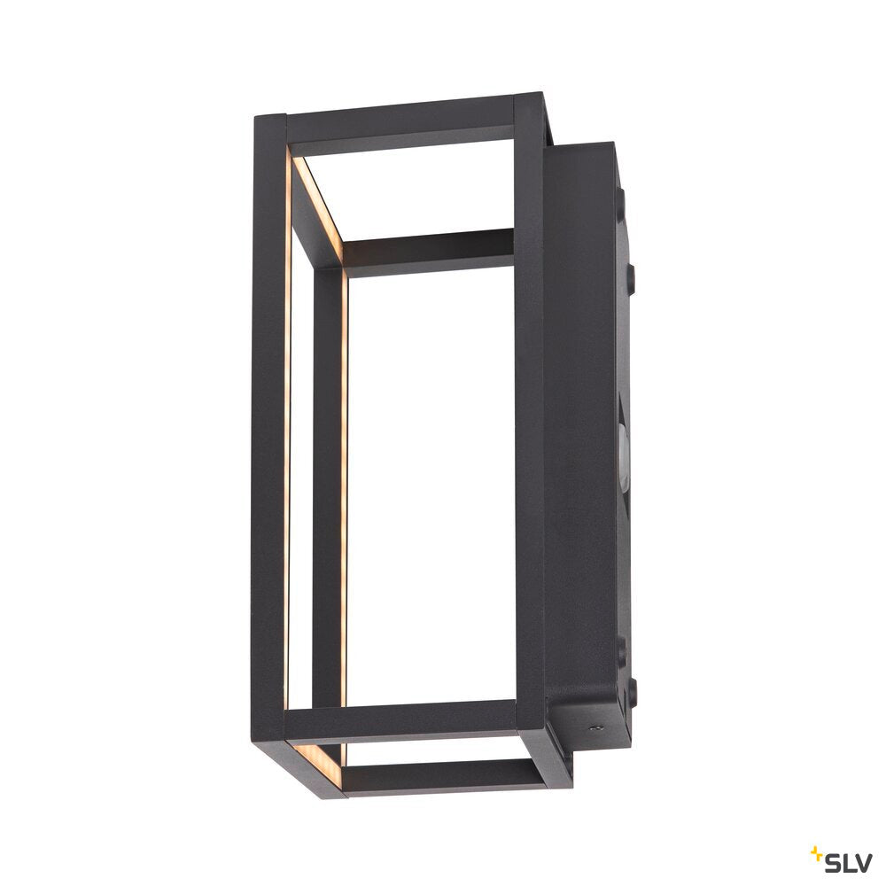 SLV QUADRULO, wall-mounted light, 3000K, anthracite/brown 1007207