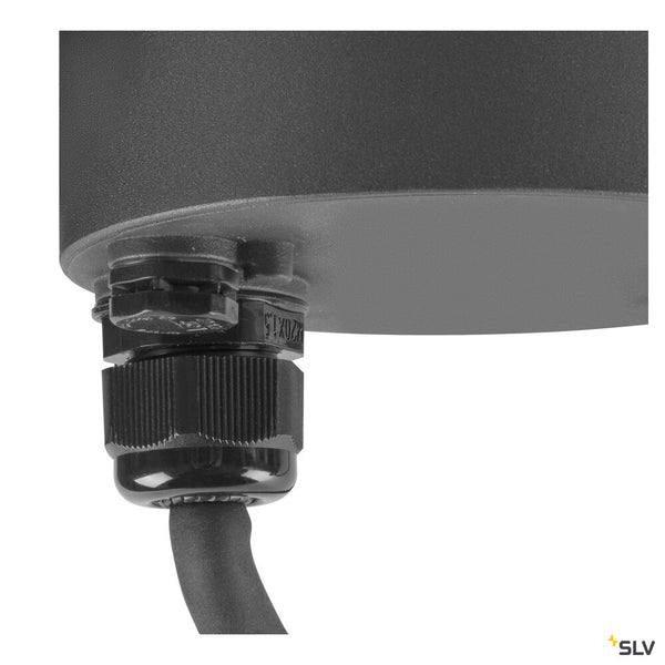 SLV M-POL S Polehead 180°, low-glare, lamp head, anthracite, 10W, 750lm, 2700K, CRI80, DALI 1007235