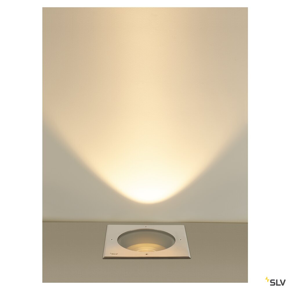 SLV DASAR 2.0 XL square cover 24° 3000K incl. DALI driver in stainless steel 1007242
