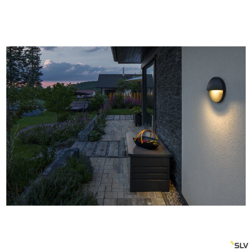SLV LID II, wall-mounted light, 2700/3000K, 15W, PHASE, 100°, anthracite 1007282