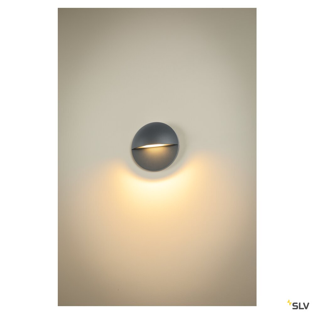 SLV LID II, wall-mounted light, 2700/3000K, 15W, PHASE, 100°, anthracite 1007282