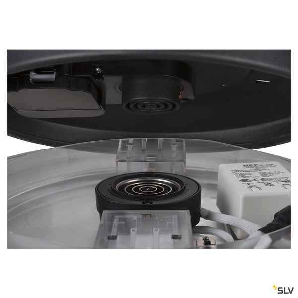 SLV MEDO® PRO 30, wall- and ceiling-mounted light, round, 3000/4000K, 10W, DALI, Touch, 70°, UGR<19, black 1007284
