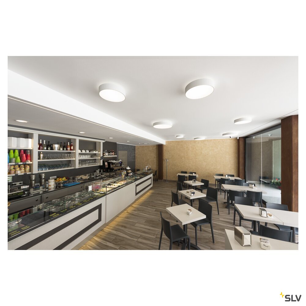 SLV MEDO® PRO 60, wall- and ceiling-mounted light, round, 3000/4000K, 39W, DALI, Touch, 80°, UGR<19, white 1007301