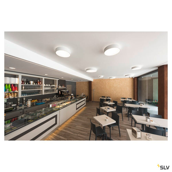SLV MEDO® PRO 60, wall- and ceiling-mounted light, round, 3000/4000K, 39W, DALI, Touch, 80°, UGR<19, white 1007301