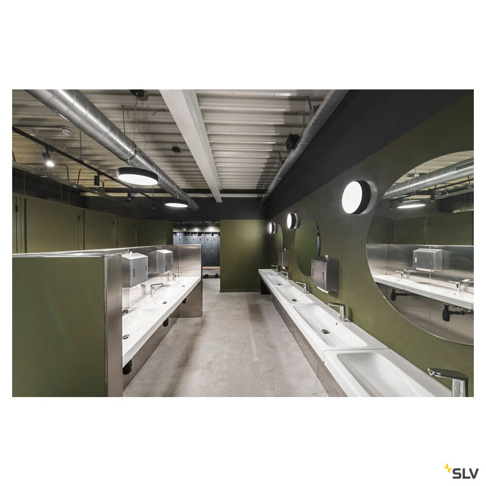 SLV MEDO® PRO 40, wall- and ceiling-mounted light, round, 3000/4000K, 19W, trailing-edge phase, 80°, UGR<19, black 1007296