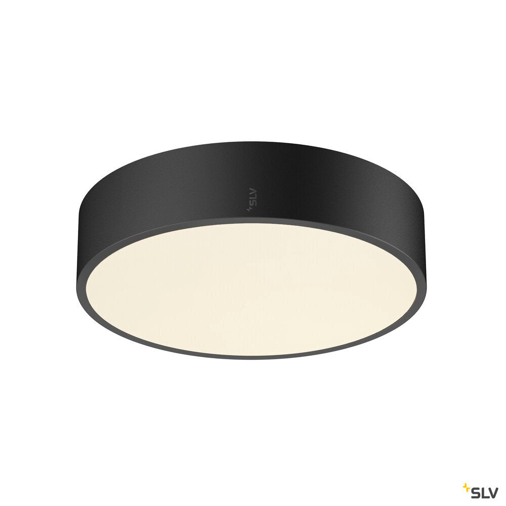 SLV MEDO® PRO 30, wall- and ceiling-mounted light, round, 3000/4000K, 10W, trailing-edge phase, 70°, UGR<19, black 1007288