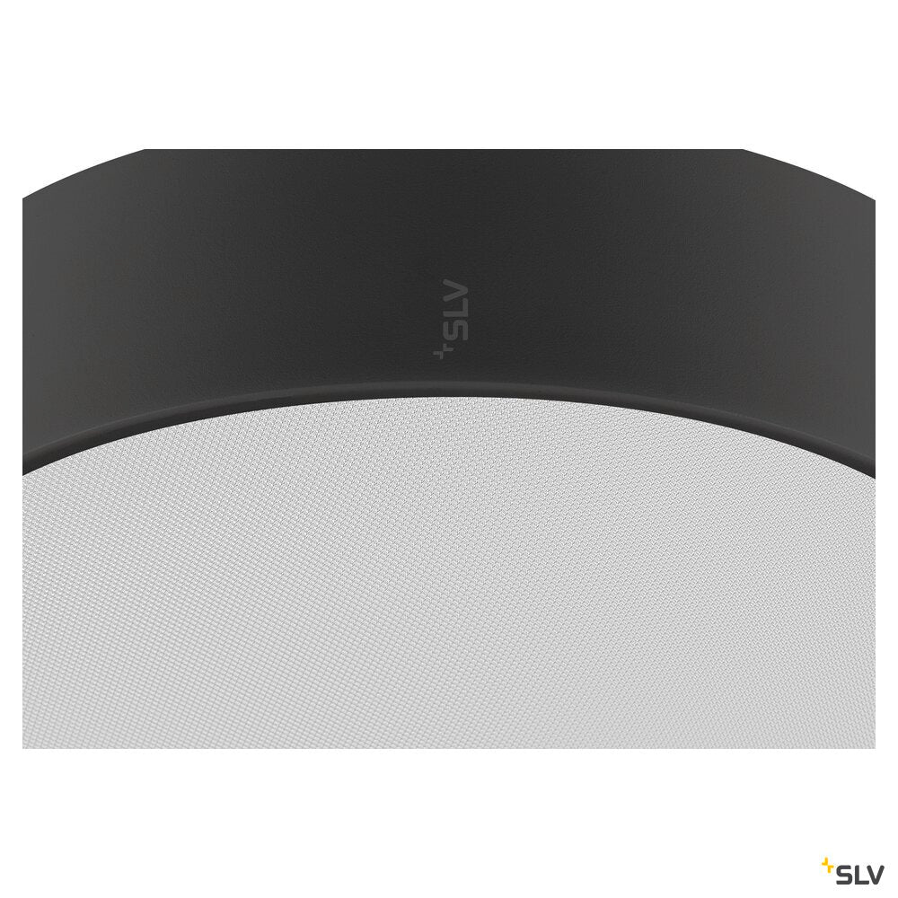 SLV MEDO® PRO 30, wall- and ceiling-mounted light, round, 3000/4000K, 10W, trailing-edge phase, 70°, UGR<19, black 1007288