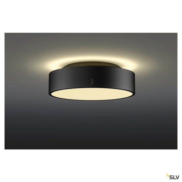 SLV MEDO® PRO 30, wall- and ceiling-mounted light, round, 3000/4000K, 10W, trailing-edge phase, 70°, UGR<19, black 1007288