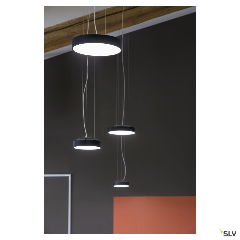 SLV MEDO® PRO 40, wall- and ceiling-mounted light, round, 3000/4000K, 19W, DALI, Touch, 80°, UGR<19, black 1007292