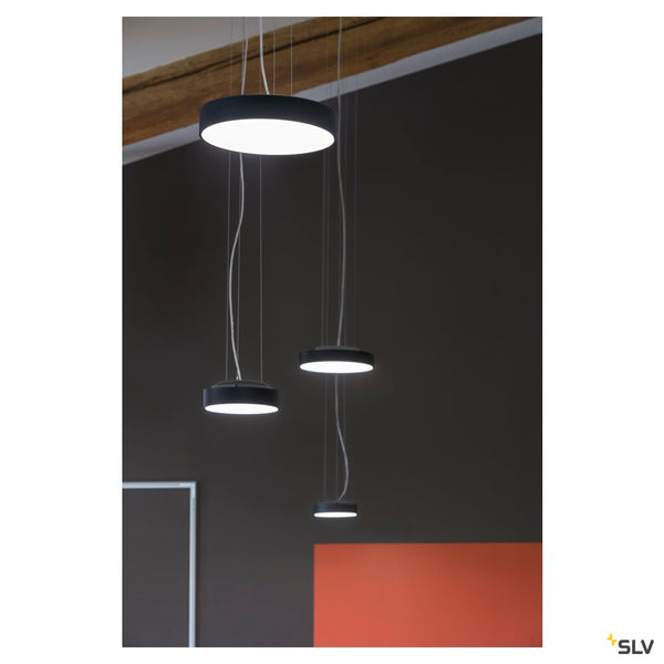 SLV MEDO® PRO 40, wall- and ceiling-mounted light, round, 3000/4000K, 19W, DALI, Touch, 80°, UGR<19, black 1007292