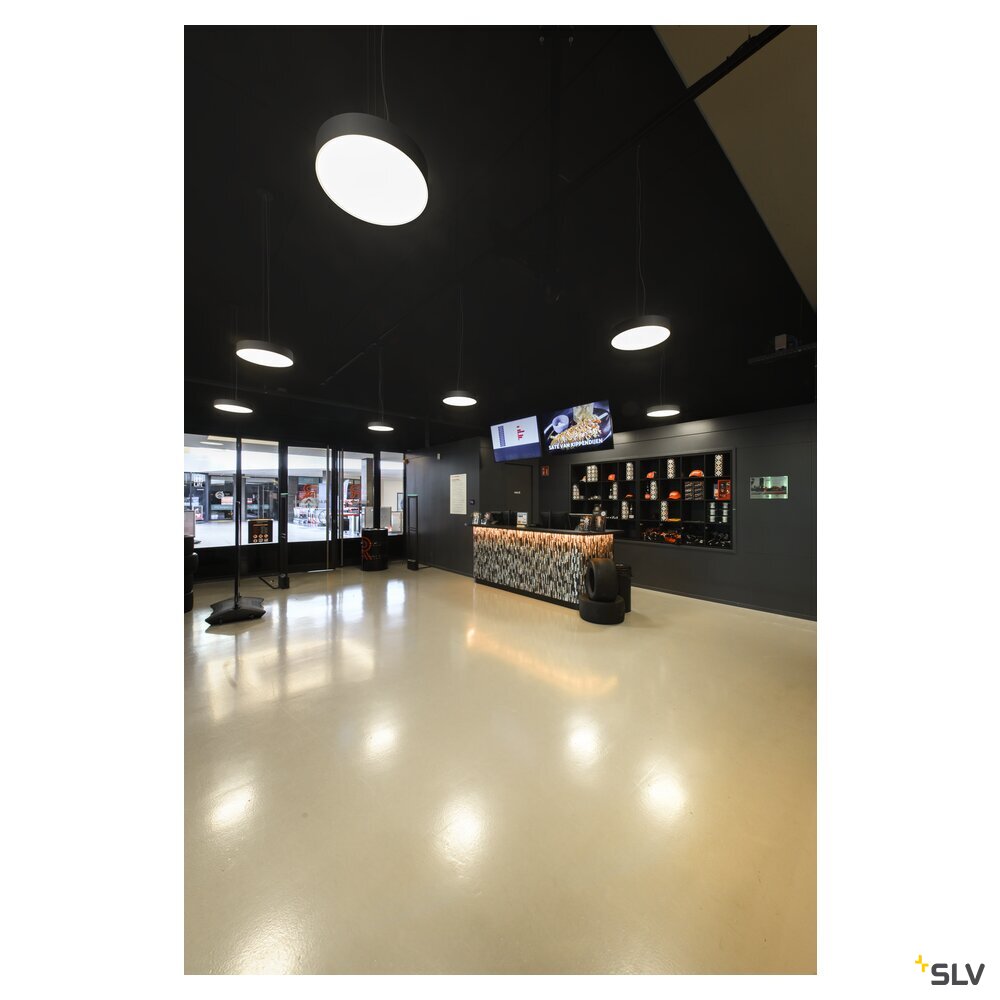 SLV MEDO® PRO 40, wall- and ceiling-mounted light, round, 3000/4000K, 19W, DALI, Touch, 80°, UGR<19, black 1007292