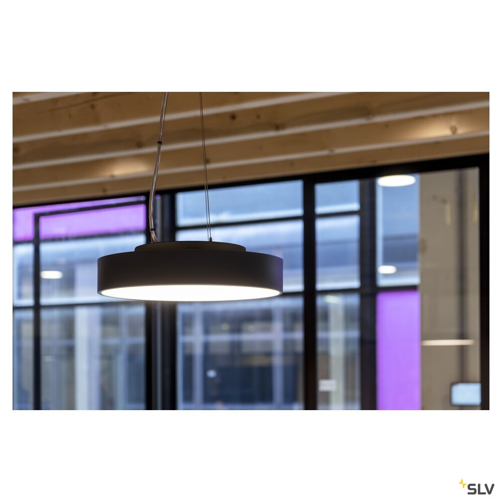 SLV MEDO® PRO 40, wall- and ceiling-mounted light, round, 3000/4000K, 19W, DALI, Touch, 80°, UGR<19, black 1007292