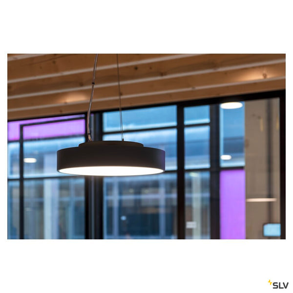 SLV MEDO® PRO 40, wall- and ceiling-mounted light, round, 3000/4000K, 19W, DALI, Touch, 80°, UGR<19, black 1007292