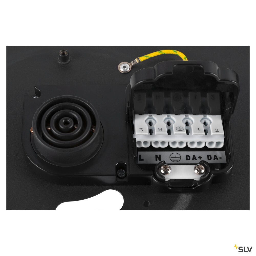 SLV MEDO® PRO 40, wall- and ceiling-mounted light, round, 3000/4000K, 19W, DALI, Touch, 80°, UGR<19, black 1007292