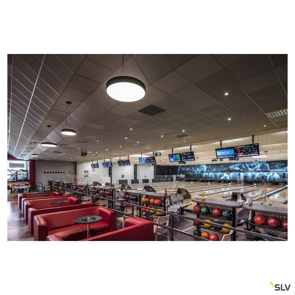 SLV MEDO® PRO 60, wall- and ceiling-mounted light, round, 3000/4000K, 39W, DALI, Touch, 110°, black 1007302