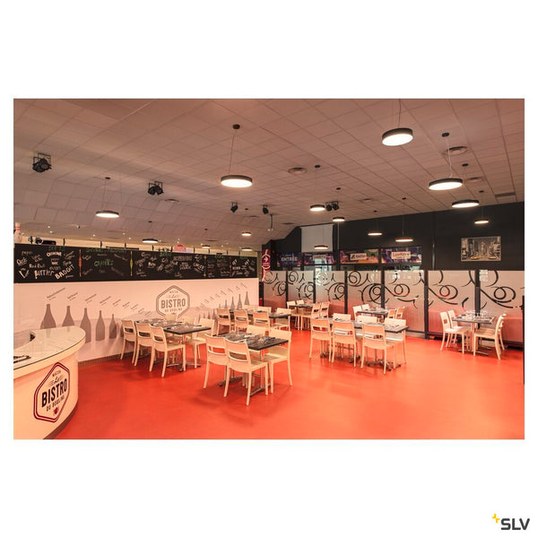 SLV MEDO® PRO 40, wall- and ceiling-mounted light, round, 3000/4000K, 19W, DALI, Touch, 110°, black 1007294