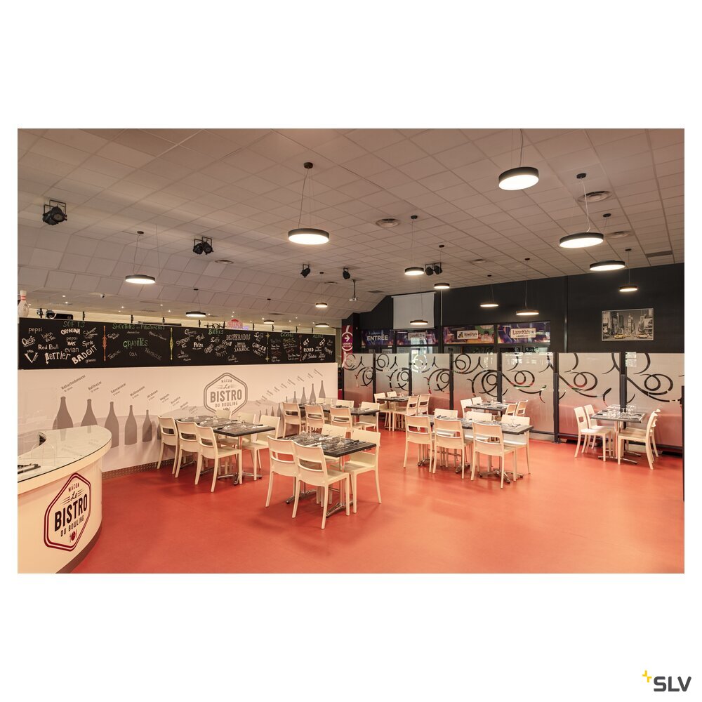 SLV MEDO® PRO 60, wall- and ceiling-mounted light, round, 3000/4000K, 39W, DALI, Touch, 110°, black 1007302