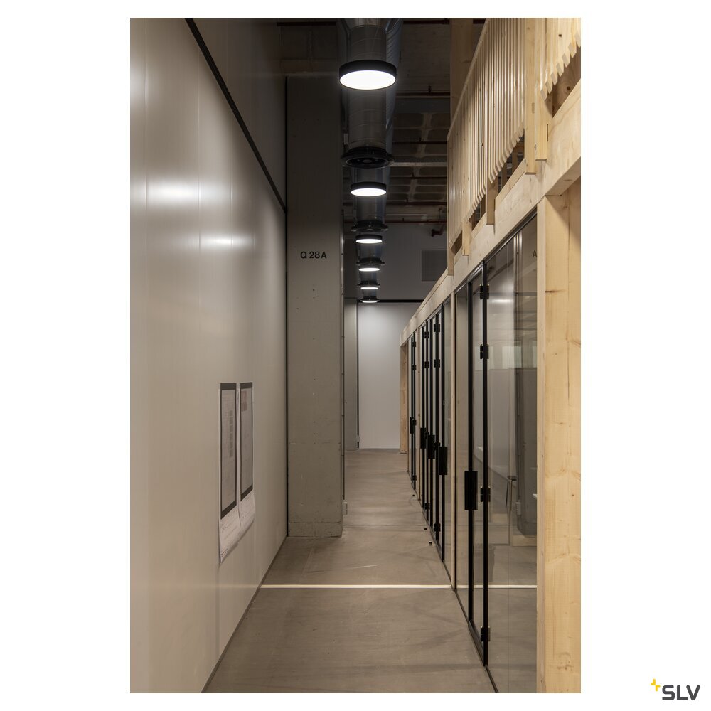 SLV MEDO® PRO 40, wall- and ceiling-mounted light, round, 3000/4000K, 19W, DALI, Touch, 110°, black 1007294