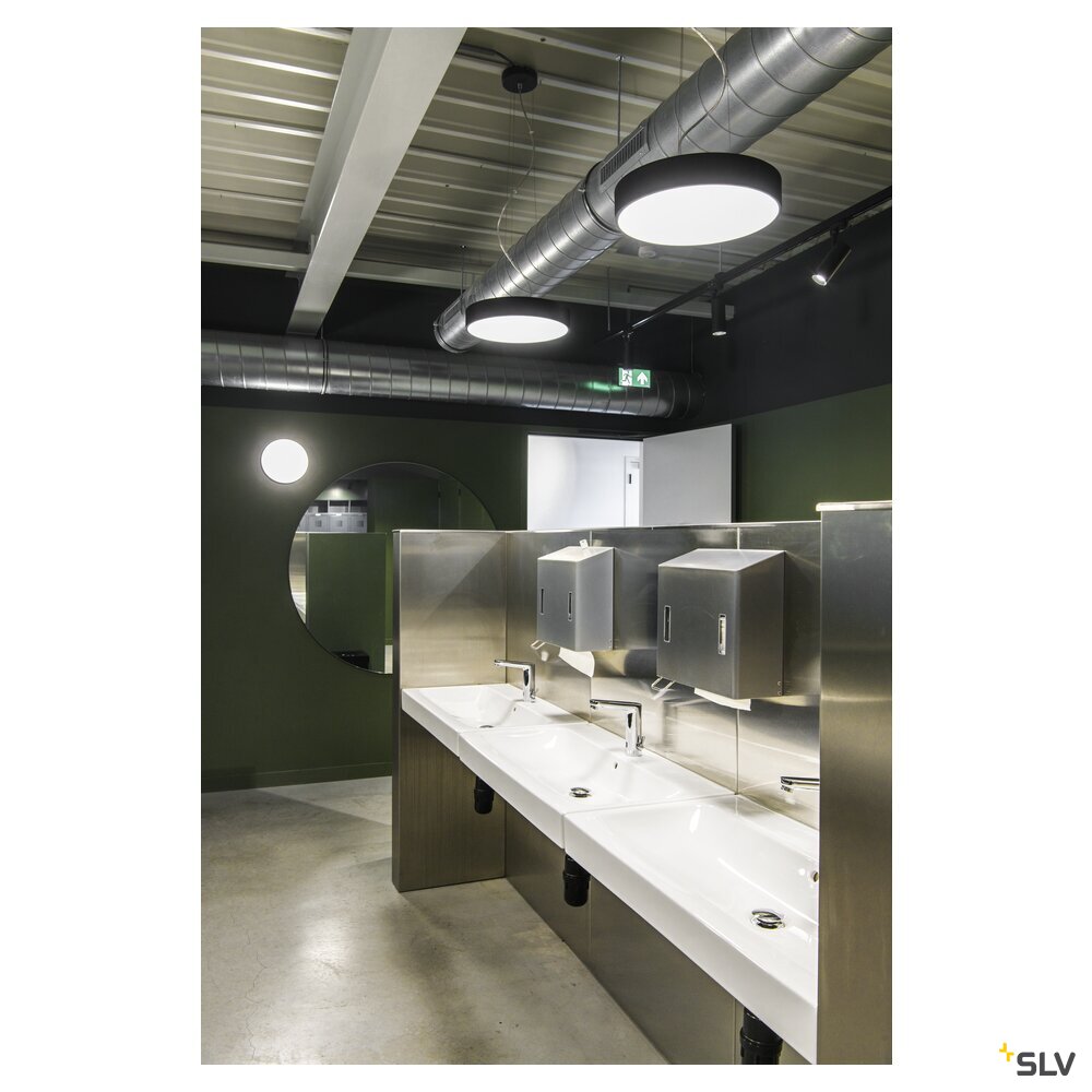 SLV MEDO® PRO 40, wall- and ceiling-mounted light, round, 3000/4000K, 19W, trailing-edge phase, 80°, UGR<19, black 1007296