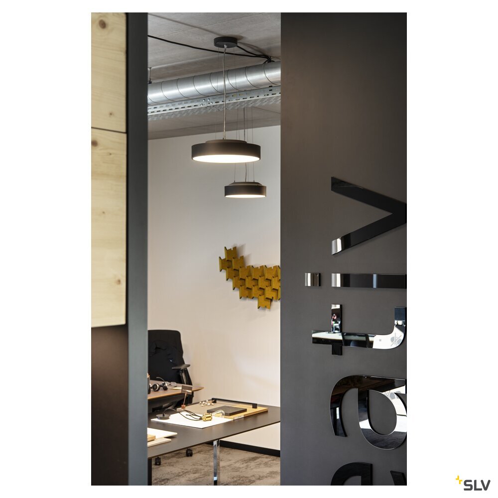 SLV MEDO® PRO 40, wall- and ceiling-mounted light, round, 3000/4000K, 19W, trailing-edge phase, 80°, UGR<19, black 1007296