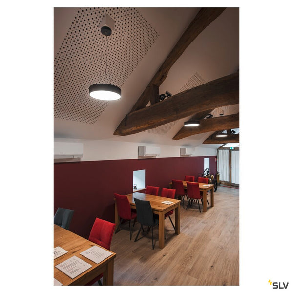 SLV MEDO® PRO 40, wall- and ceiling-mounted light, round, 3000/4000K, 19W, trailing-edge phase, 80°, UGR<19, black 1007296