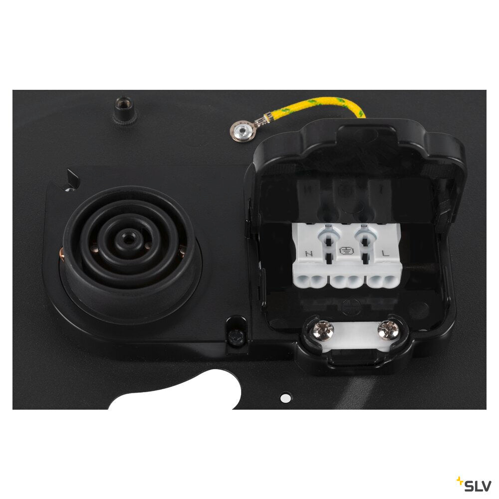 SLV MEDO® PRO 40, wall- and ceiling-mounted light, round, 3000/4000K, 19W, trailing-edge phase, 80°, UGR<19, black 1007296