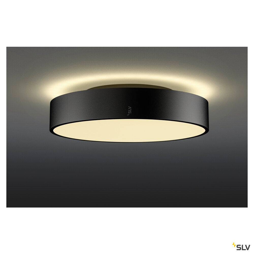 SLV MEDO® PRO 40, wall- and ceiling-mounted light, round, 3000/4000K, 19W, trailing-edge phase, 80°, UGR<19, black 1007296