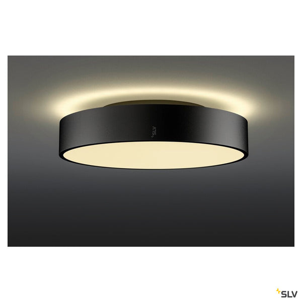 SLV MEDO® PRO 40, wall- and ceiling-mounted light, round, 3000/4000K, 19W, trailing-edge phase, 80°, UGR<19, black 1007296