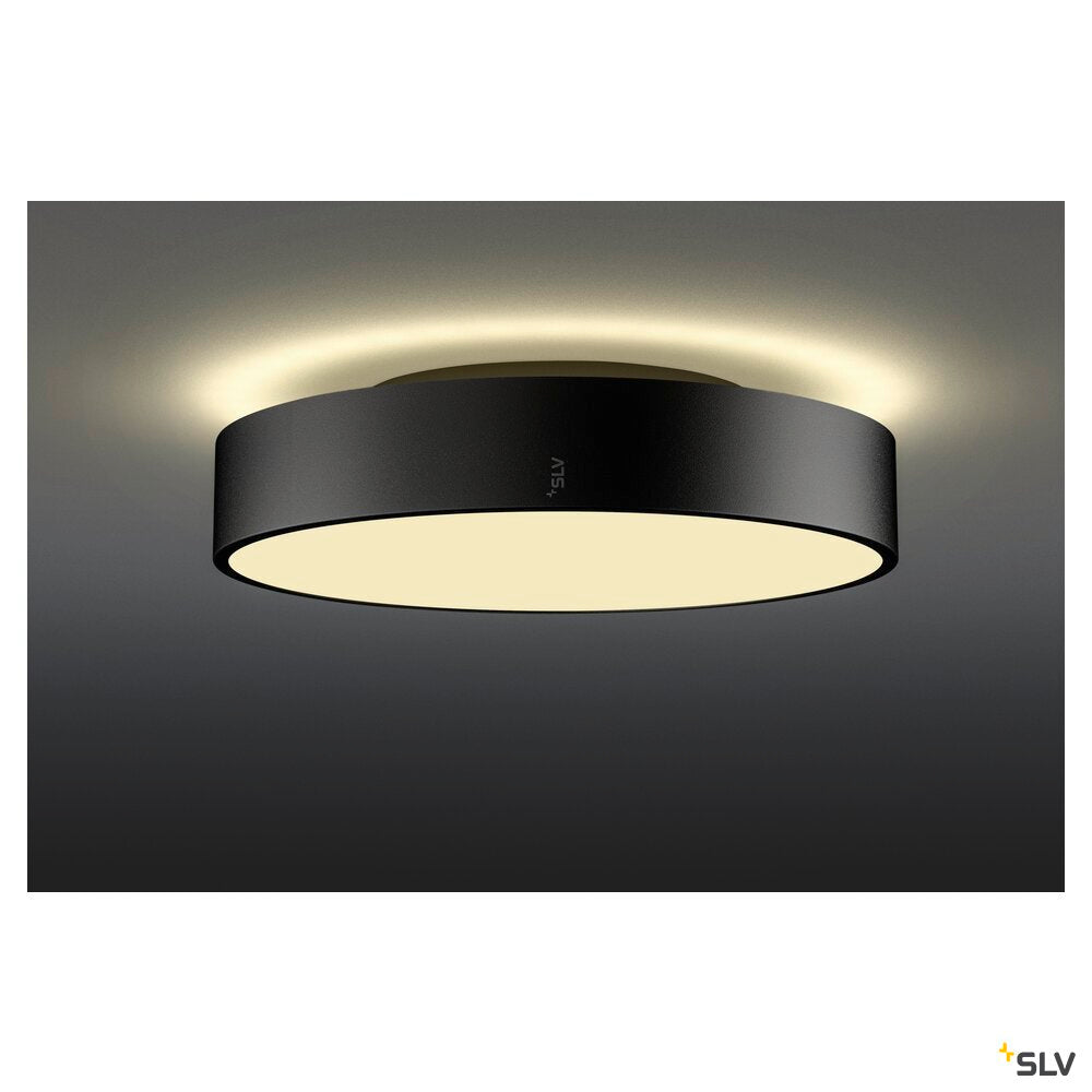 SLV MEDO® PRO 40, wall- and ceiling-mounted light, round, 3000/4000K, 19W, trailing-edge phase, 110°, black 1007298